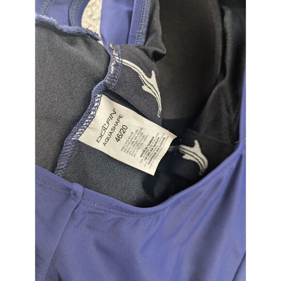 NWT Dolfin Aquashape Women's 46/20 Conservative Navy Blue Lap Swimsuit *FLAWS* - Picture 10 of 15